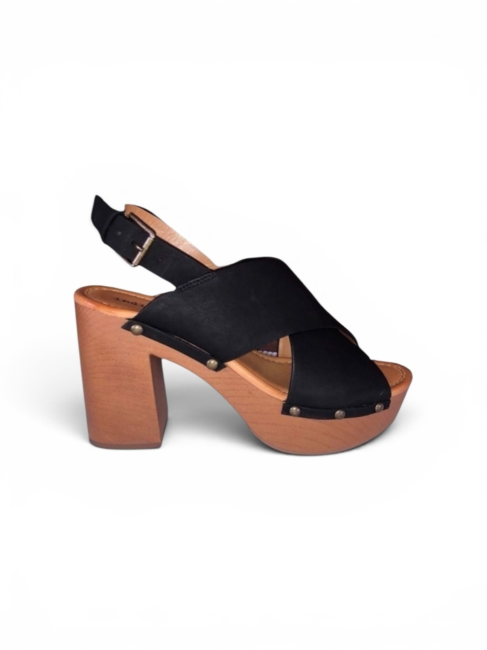 Indigo rd. Black Clogs Platform Chunky Heel Block Heel Sandals Black size 8